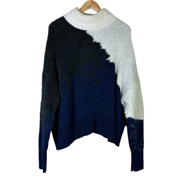 Lululemon Ombré Knit Textured Turtleneck Sweater Womens 12 White Blue Gray - Picture 4 of 8